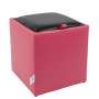 Taburet Box - imitatie piele roz/negru - 21896/21901 Taburet Box - imitatie piele roz/negru - 21896/21901