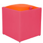 Taburet Box - imitatie piele roz/portocaliu - 21896/21895 Taburet Box - imitatie piele roz/portocaliu - 21896/21895