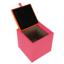 Taburet Box - imitatie piele roz/portocaliu - 21896/21895 Taburet Box - imitatie piele roz/portocaliu - 21896/21895