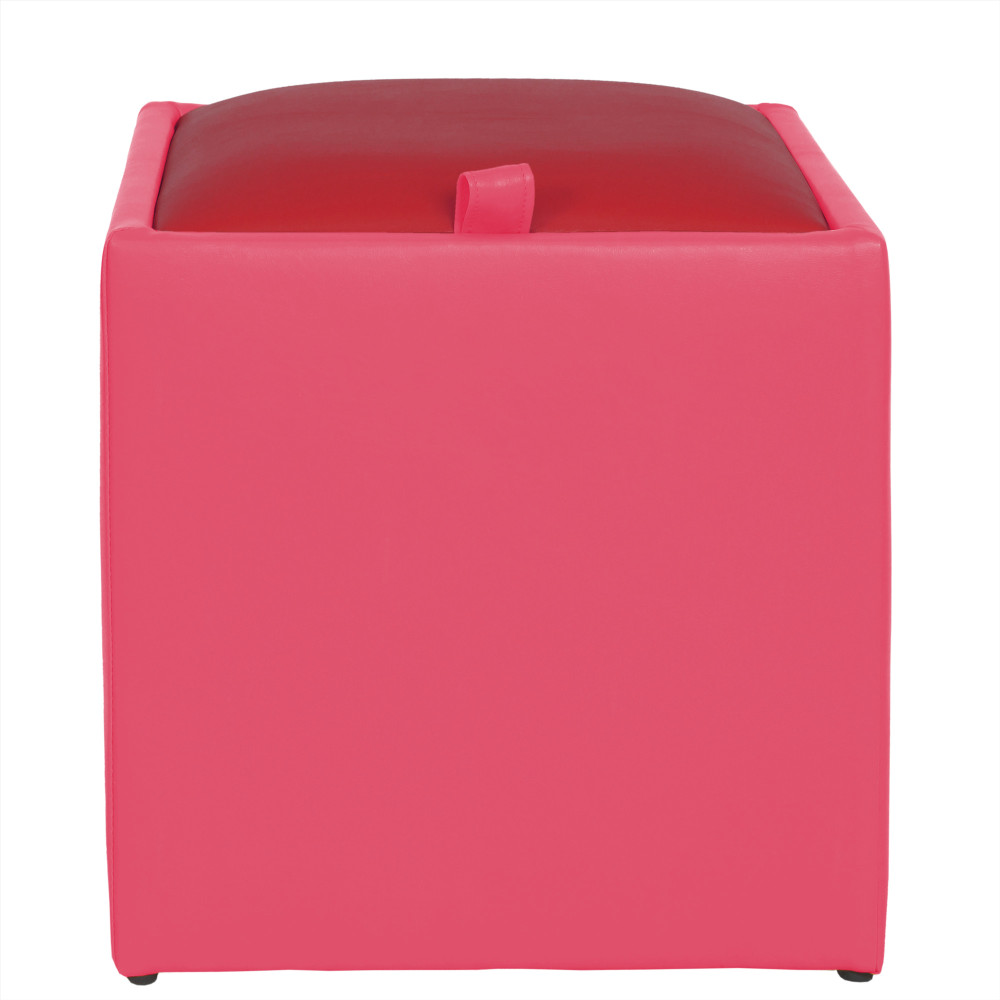 Taburet Box - imitatie piele roz/rosu - 21896/21900 Taburet Box - imitatie piele roz/rosu - 21896/21900