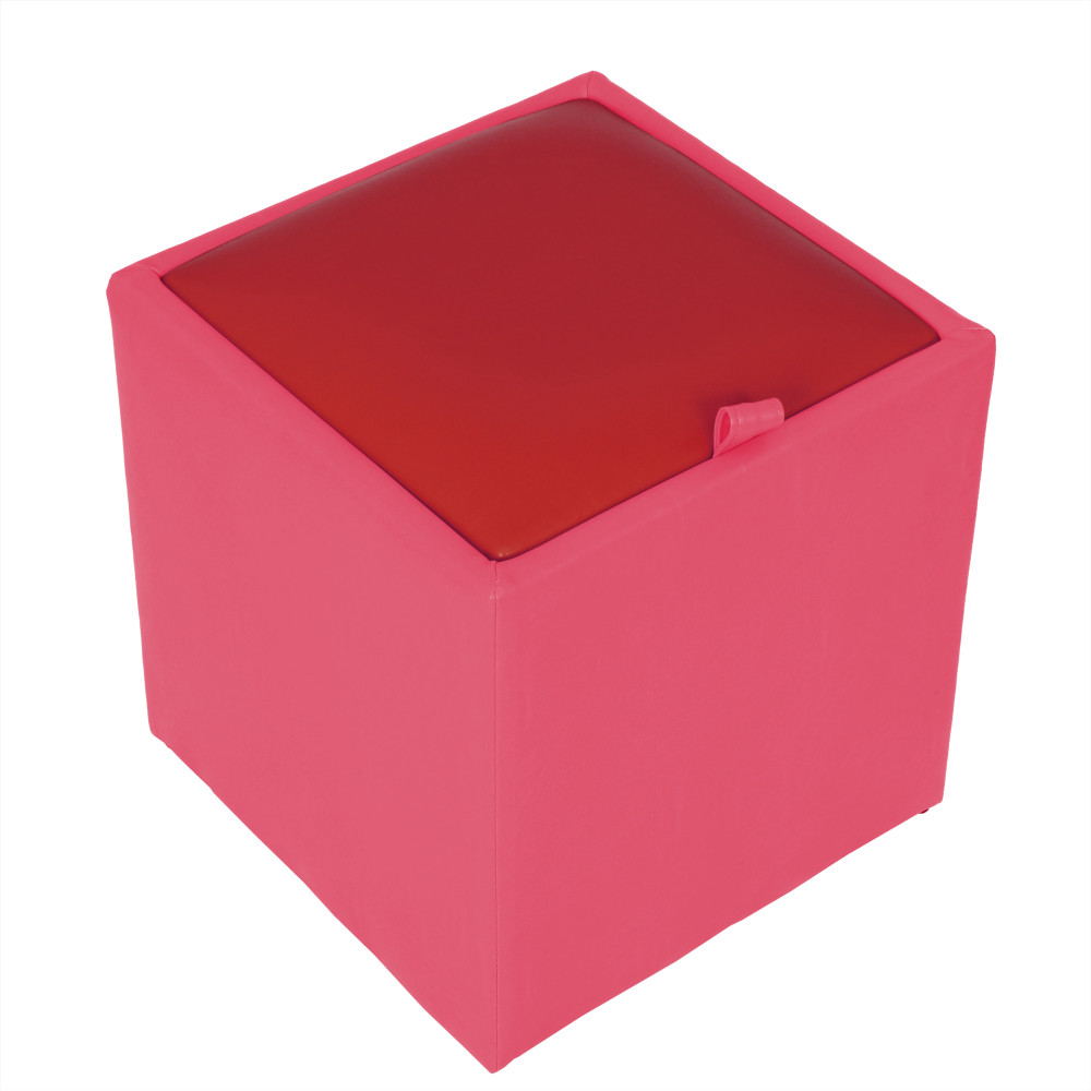 Taburet Box - imitatie piele roz/rosu - 21896/21900 Taburet Box - imitatie piele roz/rosu - 21896/21900