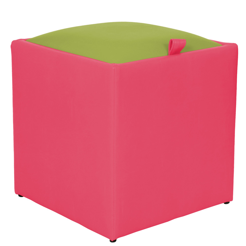 Taburet Box - imitatie piele roz/verde - 21896/21899 Taburet Box - imitatie piele roz/verde - 21896/21899