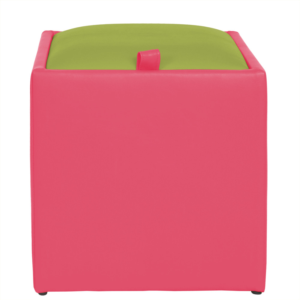 Taburet Box - imitatie piele roz/verde - 21896/21899 Taburet Box - imitatie piele roz/verde - 21896/21899