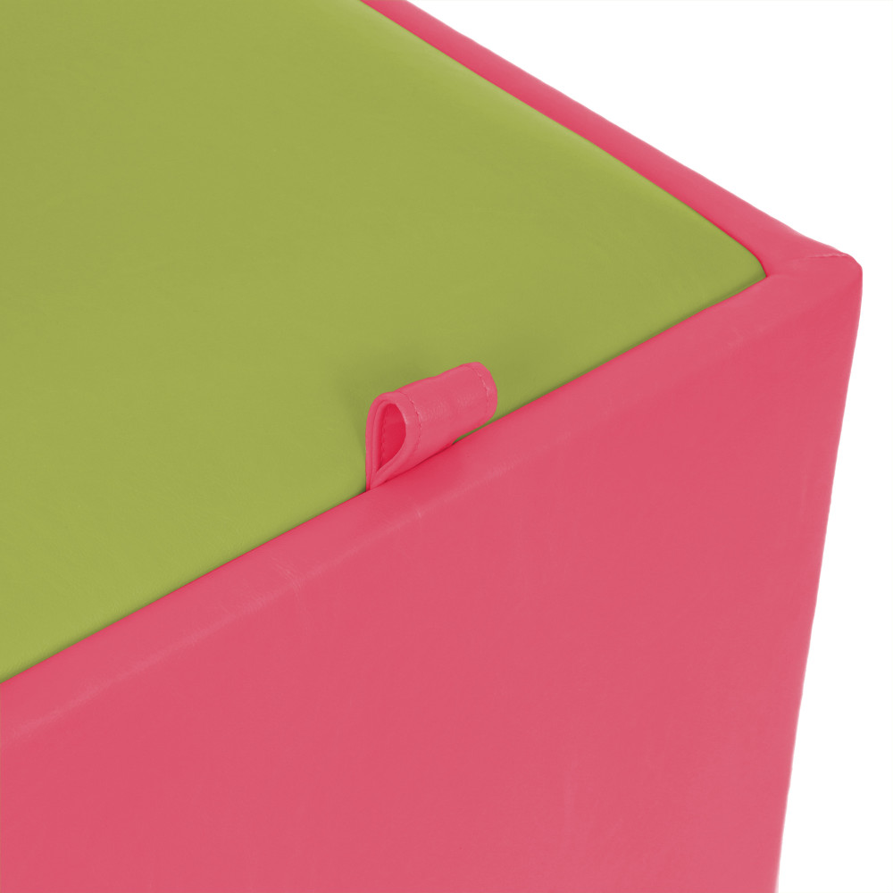 Taburet Box - imitatie piele roz/verde - 21896/21899 Taburet Box - imitatie piele roz/verde - 21896/21899