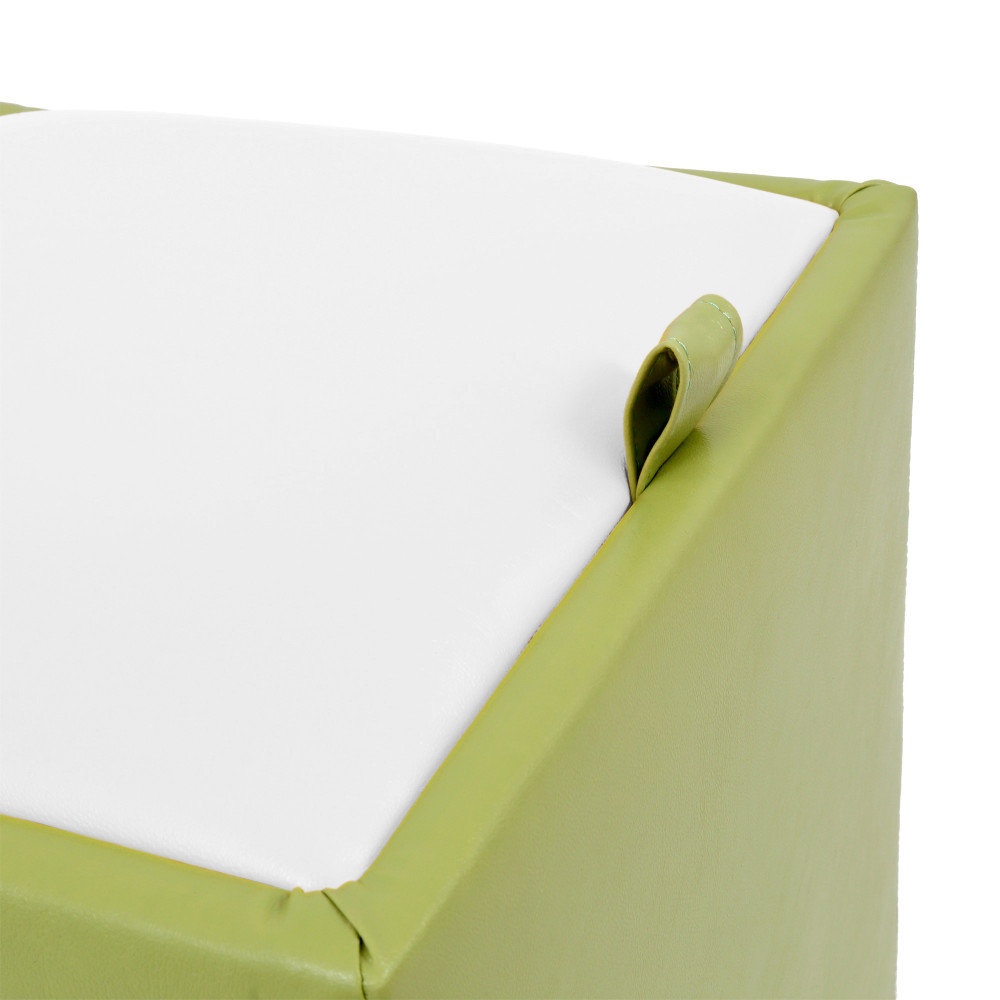 Taburet Box - imitatie piele verde/alb - 21899/21894 Taburet Box - imitatie piele verde/alb - 21899/21894