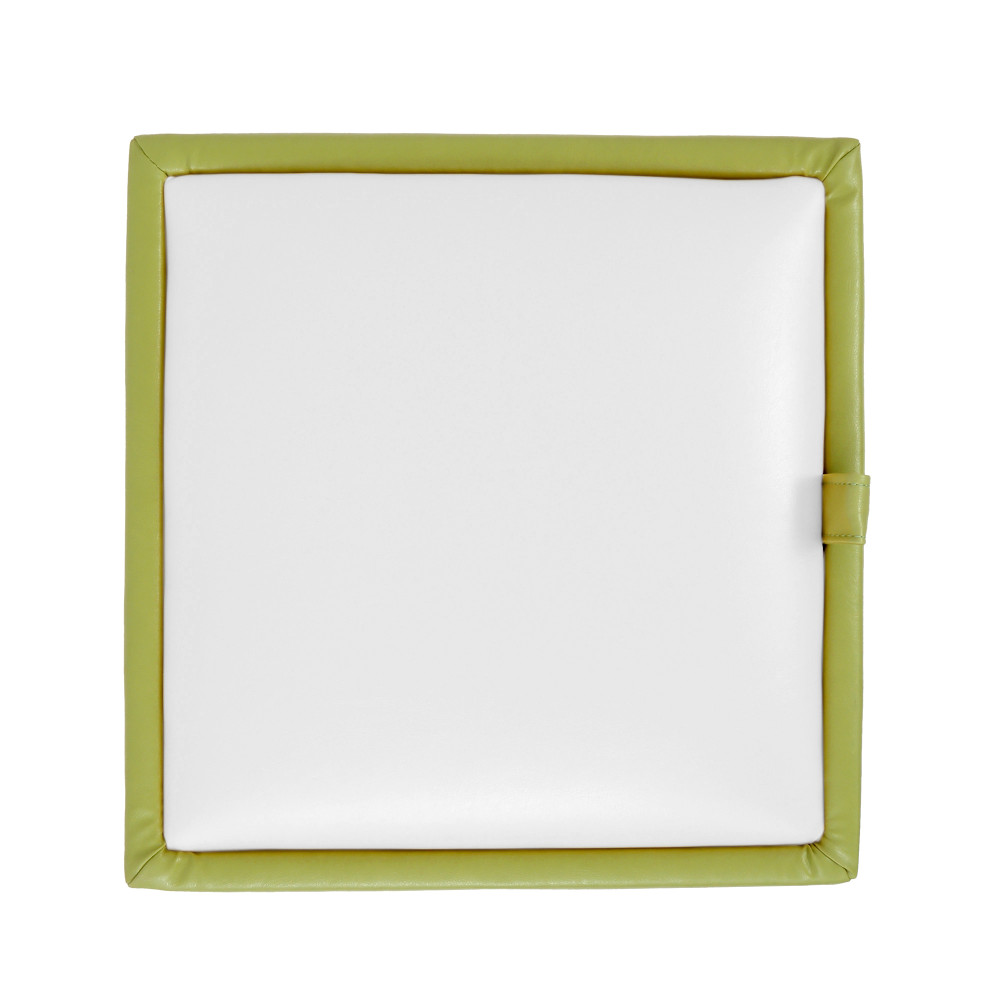 Taburet Box - imitatie piele verde/alb - 21899/21894 Taburet Box - imitatie piele verde/alb - 21899/21894