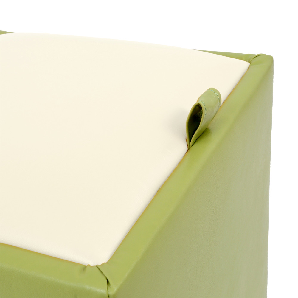 Taburet Box - imitatie piele verde/crem - 21899/21834 Taburet Box - imitatie piele verde/crem - 21899/21834