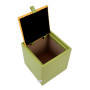 Taburet Box - imitatie piele verde/galben - 21899/22168 Taburet Box - imitatie piele verde/galben - 21899/22168