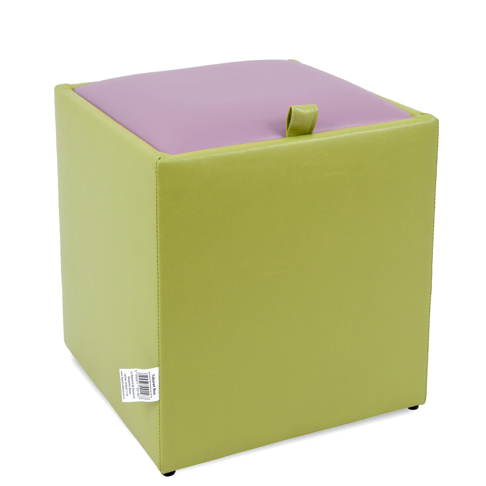 Taburet Box - imitatie piele verde/mov - 21899/21897 Taburet Box - imitatie piele verde/mov - 21899/21897