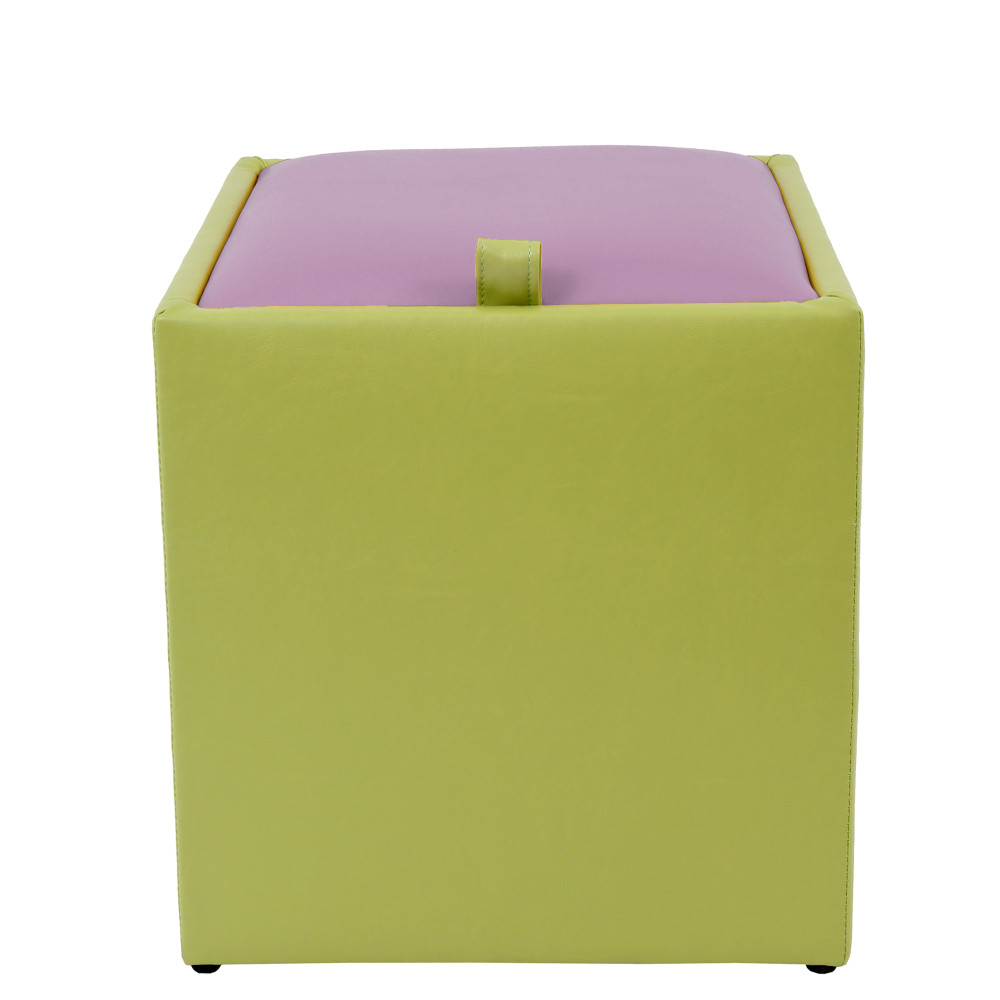 Taburet Box - imitatie piele verde/mov - 21899/21897 Taburet Box - imitatie piele verde/mov - 21899/21897