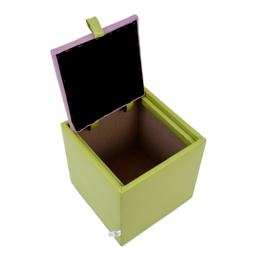 Taburet Box - imitatie piele verde/mov - 21899/21897 Taburet Box - imitatie piele verde/mov - 21899/21897