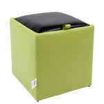 Taburet Box - imitatie piele verde/negru - 21899/21901