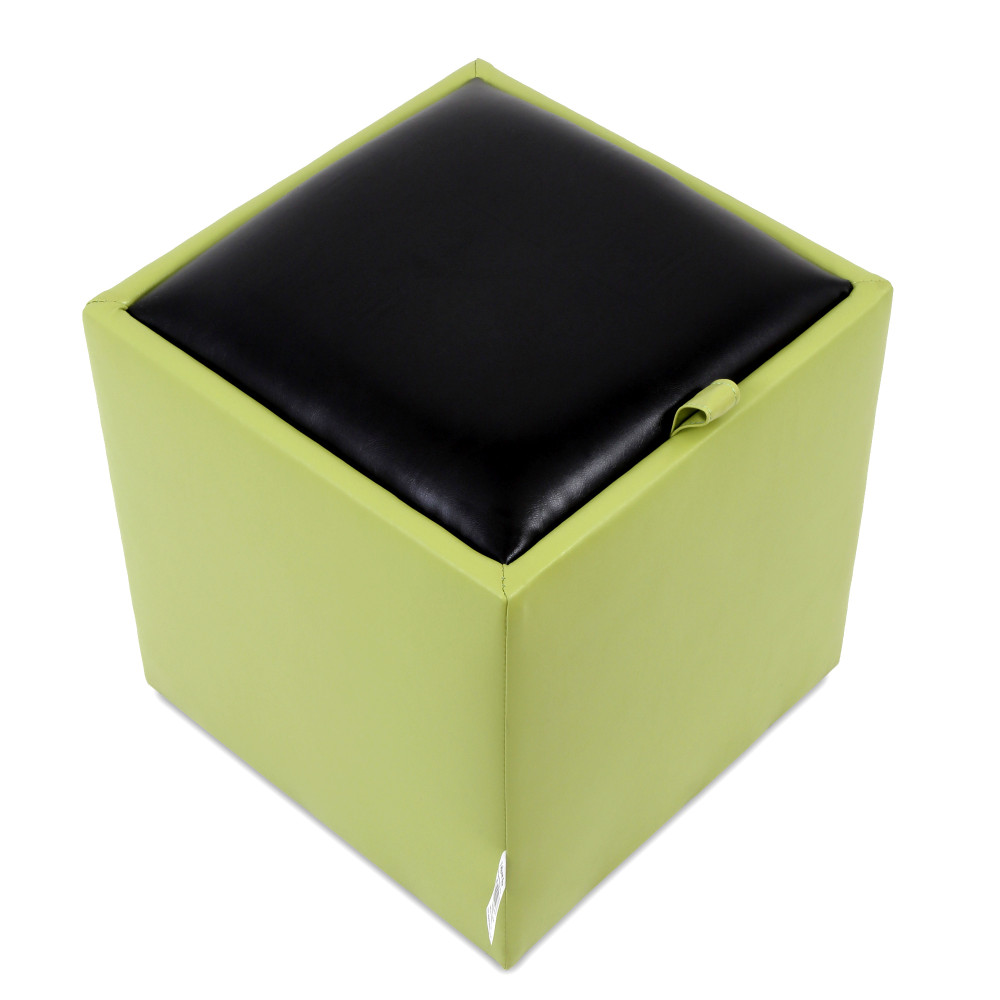 Taburet Box - imitatie piele verde/negru - 21899/21901 Taburet Box - imitatie piele verde/negru - 21899/21901