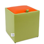Taburet Box - imitatie piele verde/portocaliu - 21899/21895