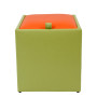 Taburet Box - imitatie piele verde/portocaliu - 21899/21895 Taburet Box - imitatie piele verde/portocaliu - 21899/21895