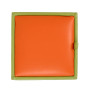 Taburet Box - imitatie piele verde/portocaliu - 21899/21895 Taburet Box - imitatie piele verde/portocaliu - 21899/21895