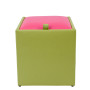 Taburet Box - imitatie piele verde/roz - 21899/21896 Taburet Box - imitatie piele verde/roz - 21899/21896