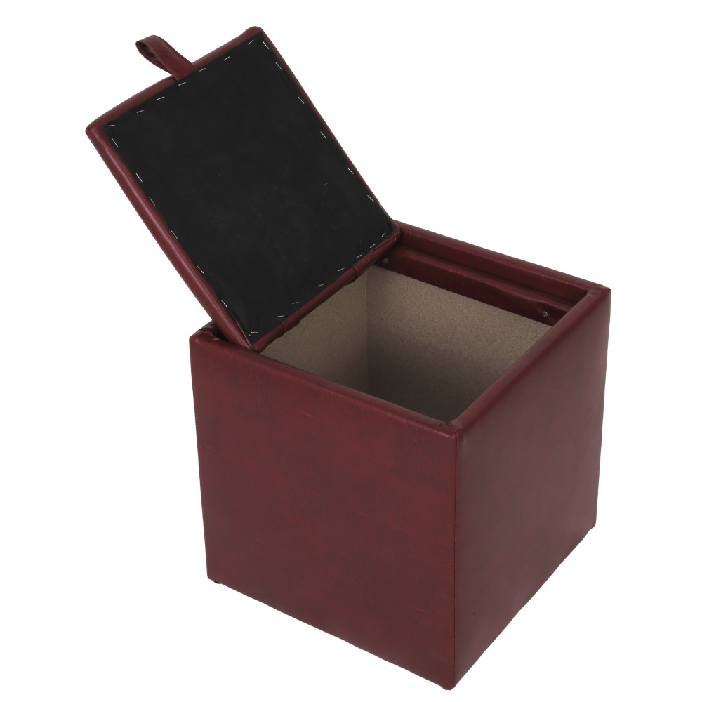Taburet Box - imitatie piele bordo - 21902 Taburet Box - imitatie piele bordo - 21902