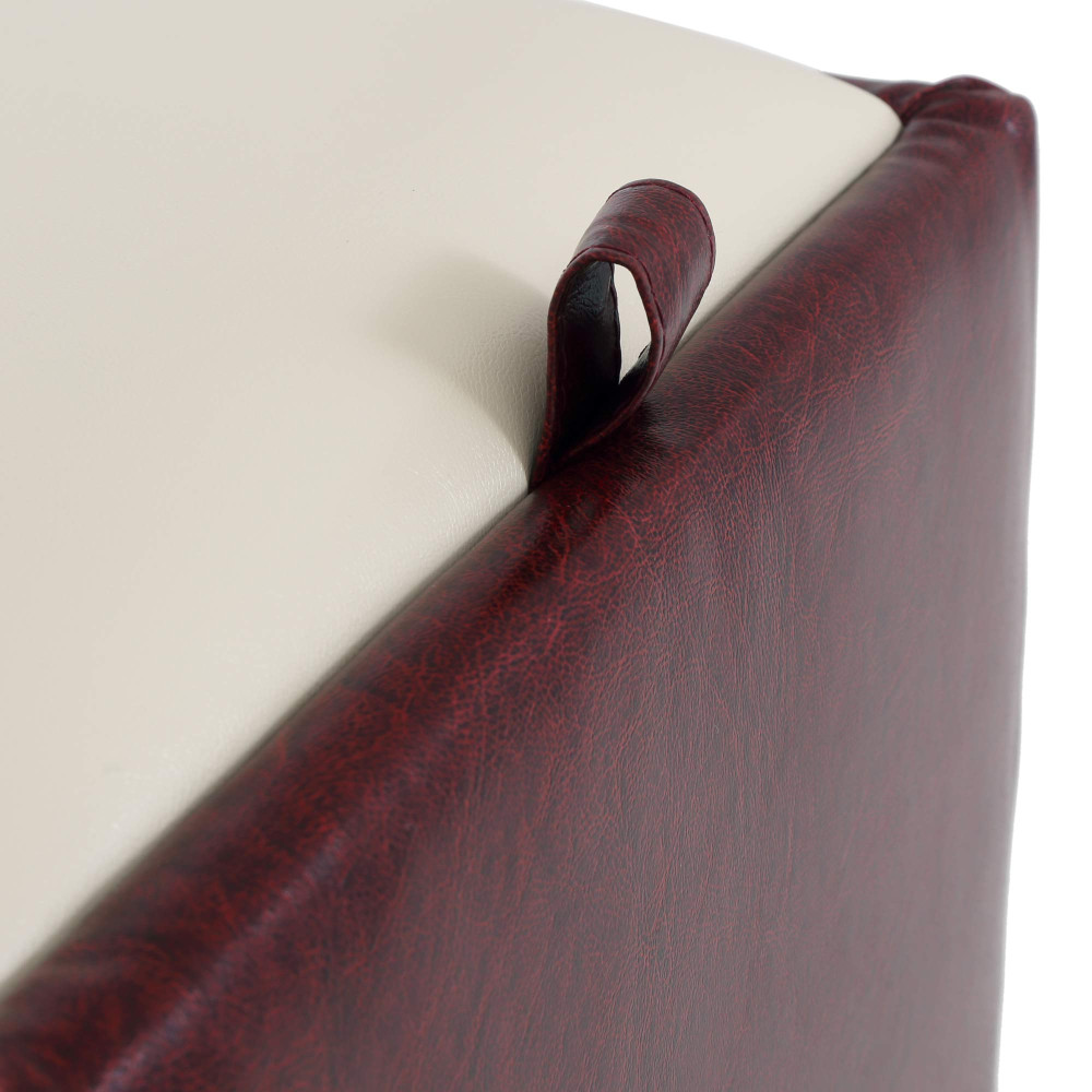 Taburet Box - imitatie piele bordo/crem - 21902/21834 Taburet Box - imitatie piele bordo/crem - 21902/21834