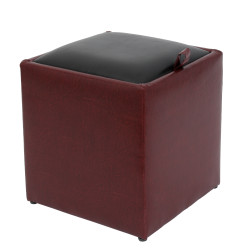 Taburet Box - imitatie piele bordo/negru - 21902/21901 Taburet Box - imitatie piele bordo/negru - 21902/21901