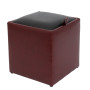 Taburet Box - imitatie piele bordo/negru - 21902/21901 Taburet Box - imitatie piele bordo/negru - 21902/21901
