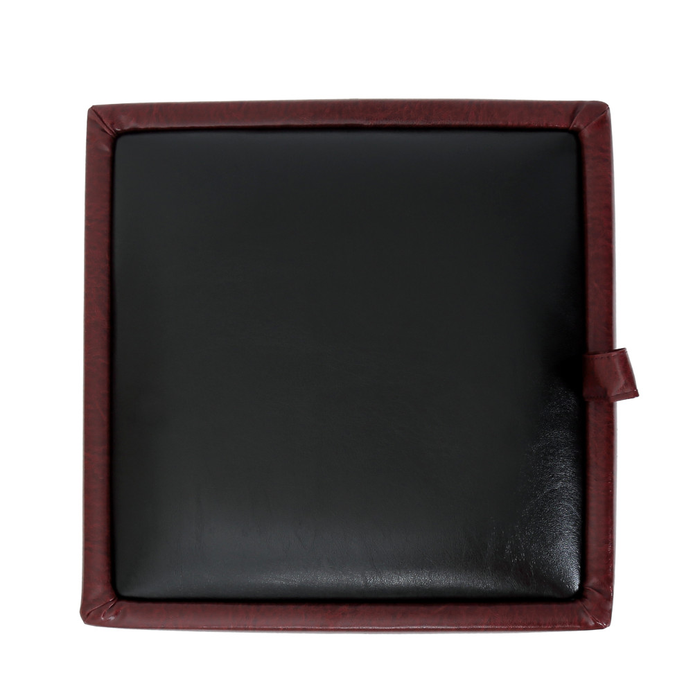 Taburet Box - imitatie piele bordo/negru - 21902/21901 Taburet Box - imitatie piele bordo/negru - 21902/21901