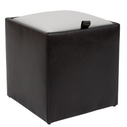 Taburet Box - imitatie piele wenge/alb - 21835/21894 Taburet Box - imitatie piele wenge/alb - 21835/21894