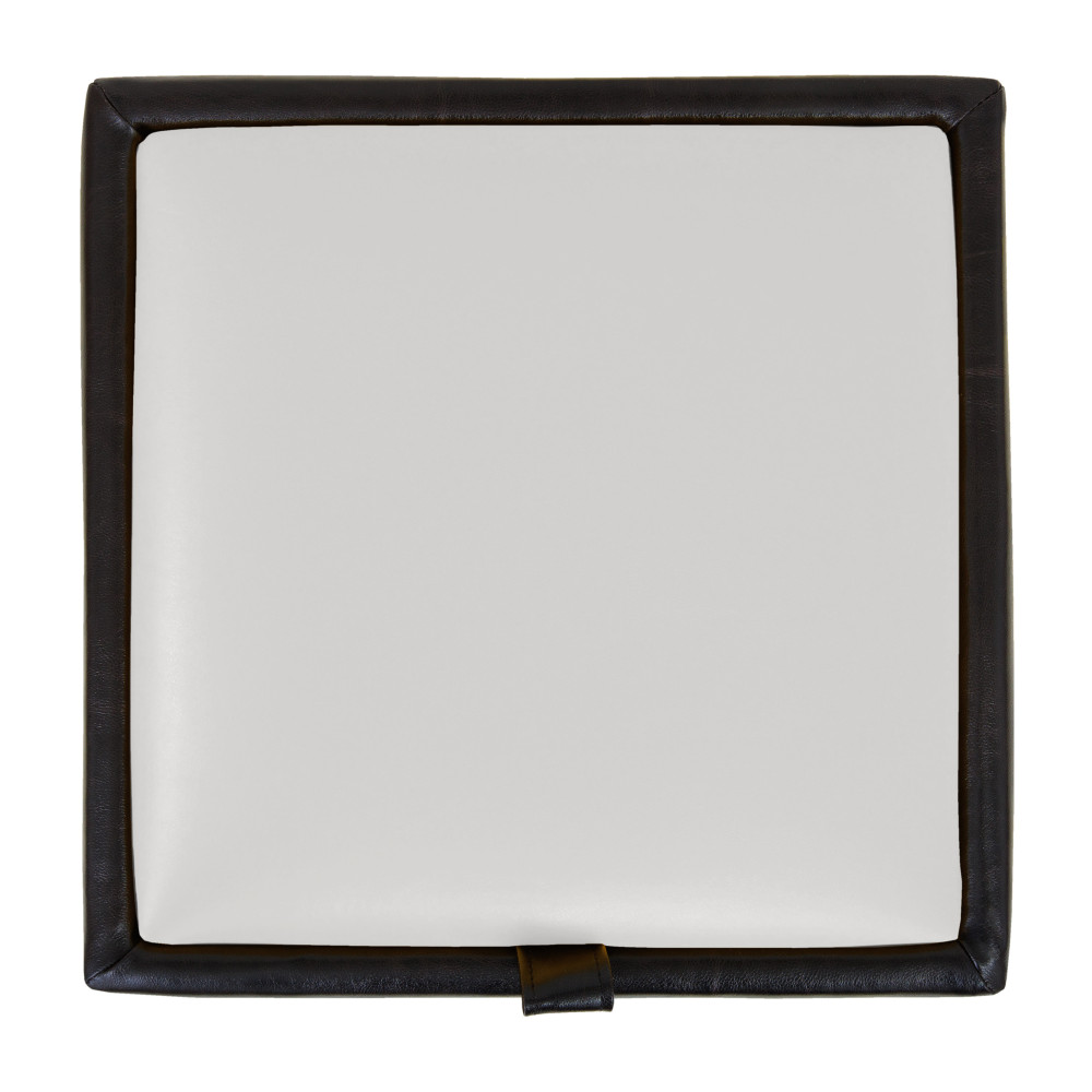 Taburet Box - imitatie piele wenge/alb - 21835/21894 Taburet Box - imitatie piele wenge/alb - 21835/21894