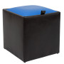 Taburet Box - imitatie piele wenge/albastru - 21835/21898 Taburet Box - imitatie piele wenge/albastru - 21835/21898
