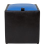 Taburet Box - imitatie piele wenge/albastru - 21835/21898 Taburet Box - imitatie piele wenge/albastru - 21835/21898