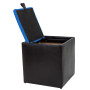 Taburet Box - imitatie piele wenge/albastru - 21835/21898 Taburet Box - imitatie piele wenge/albastru - 21835/21898