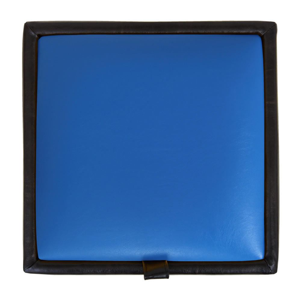 Taburet Box - imitatie piele wenge/albastru - 21835/21898 Taburet Box - imitatie piele wenge/albastru - 21835/21898