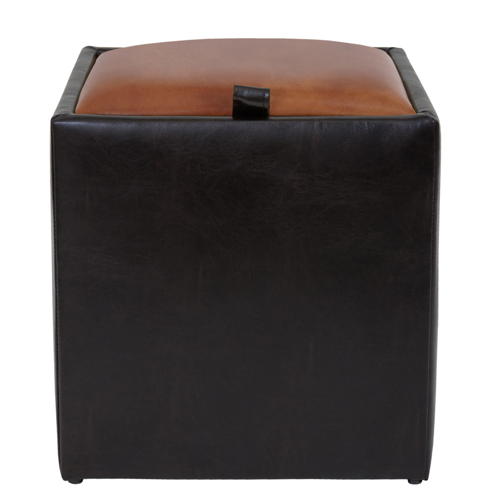 Taburet Box - imitatie piele wenge/coniac - 21835/8070 Taburet Box - imitatie piele wenge/coniac - 21835/8070