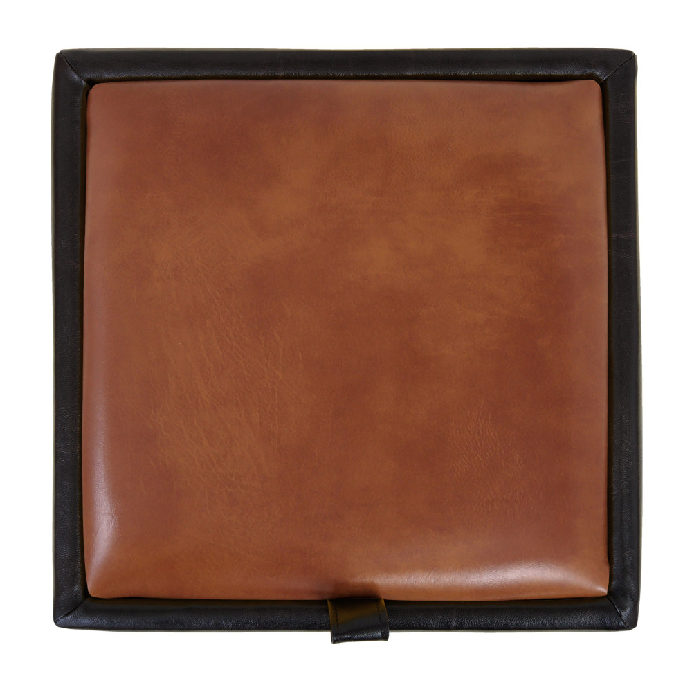 Taburet Box - imitatie piele wenge/coniac - 21835/8070 Taburet Box - imitatie piele wenge/coniac - 21835/8070