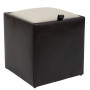 Taburet Box - imitatie piele wenge/crem - 21835/21834 Taburet Box - imitatie piele wenge/crem - 21835/21834