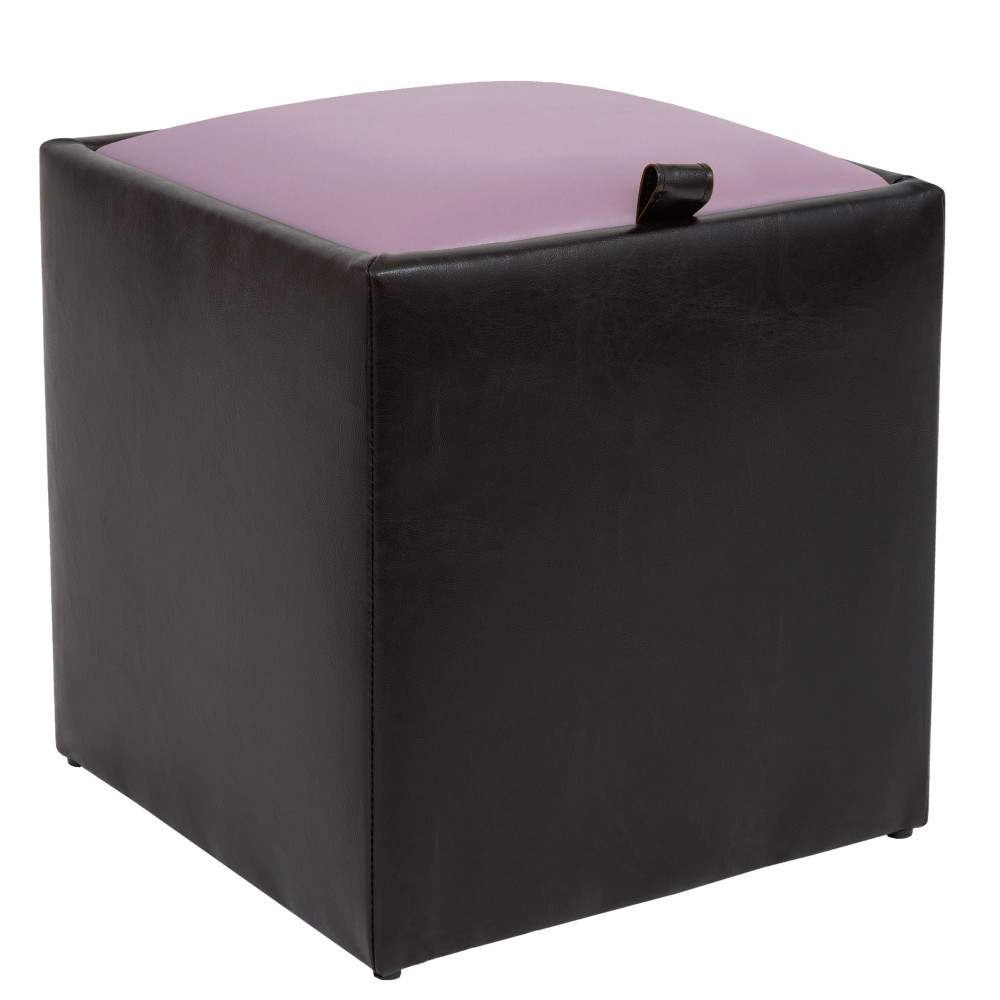 Taburet Box - imitatie piele wenge/mov - 21835/21897 Taburet Box - imitatie piele wenge/mov - 21835/21897