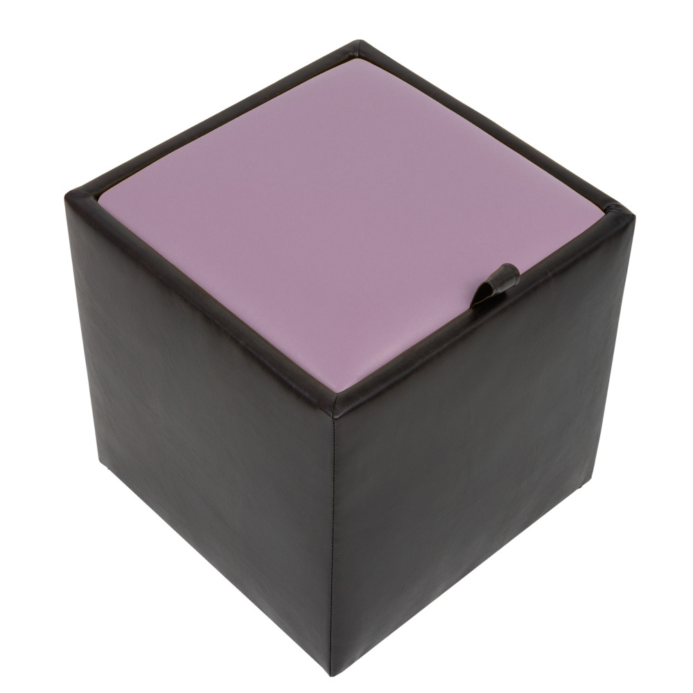 Taburet Box - imitatie piele wenge/mov - 21835/21897 Taburet Box - imitatie piele wenge/mov - 21835/21897