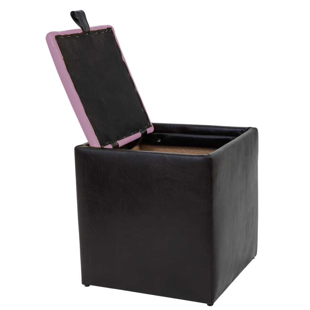 Taburet Box - imitatie piele wenge/mov - 21835/21897 Taburet Box - imitatie piele wenge/mov - 21835/21897