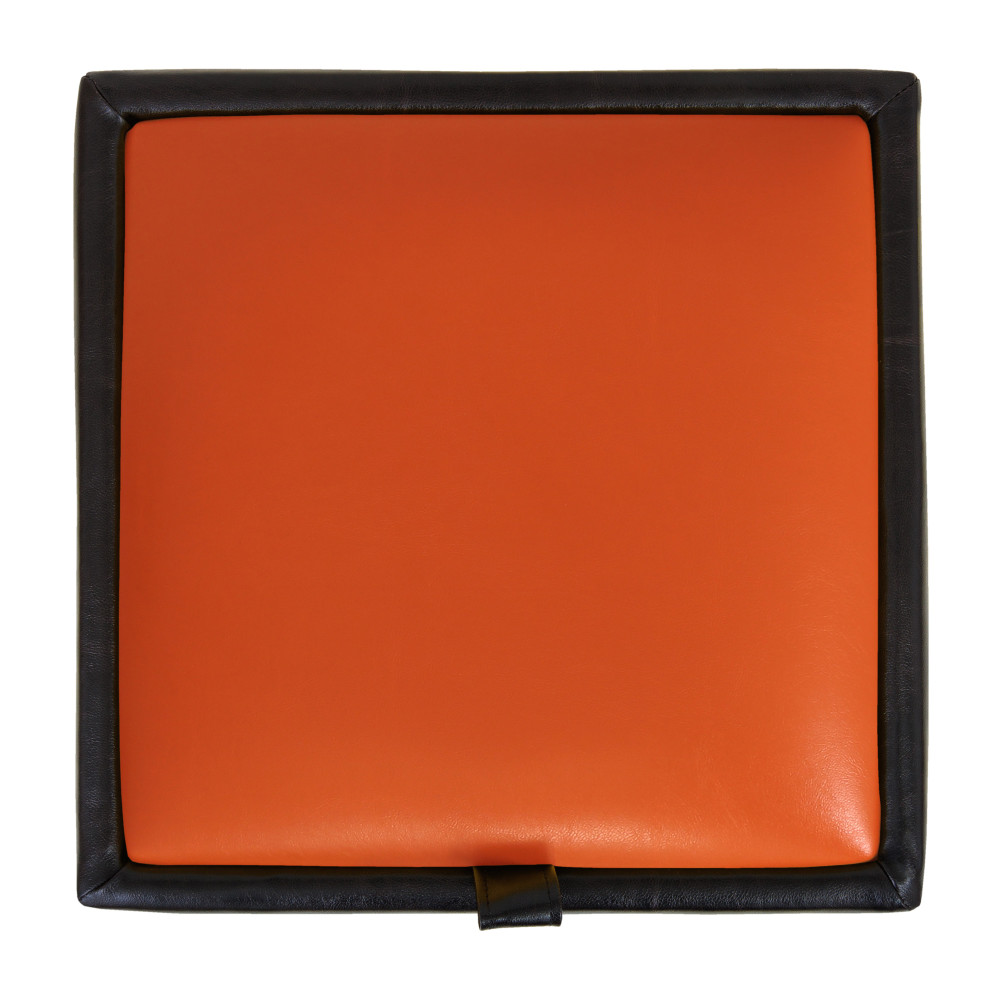 Taburet Box - imitatie piele wenge/portocaliu - 21835/21895 Taburet Box - imitatie piele wenge/portocaliu - 21835/21895