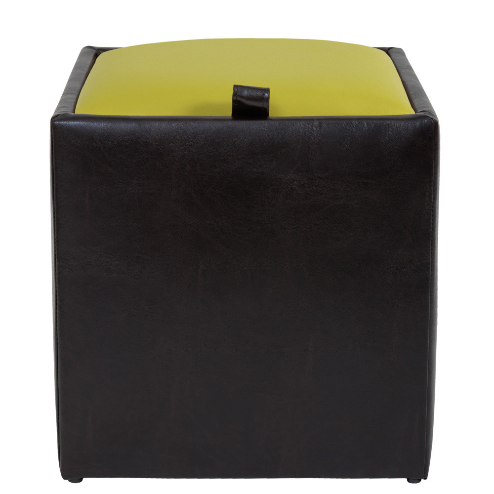 Taburet Box - imitatie piele wenge/verde - 21835/21899 Taburet Box - imitatie piele wenge/verde - 21835/21899