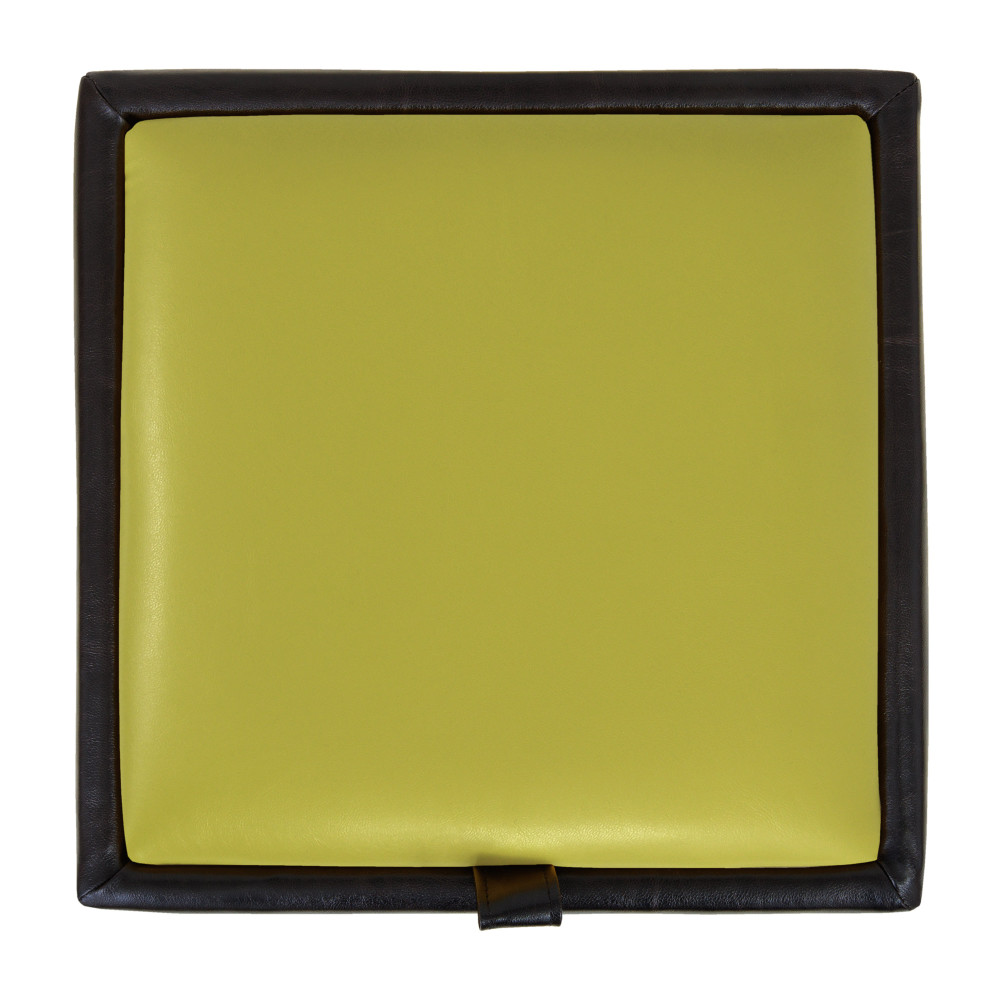 Taburet Box - imitatie piele wenge/verde - 21835/21899 Taburet Box - imitatie piele wenge/verde - 21835/21899
