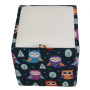 Taburet Box - stofa print bufnite/imitatie piele alb Taburet Box - stofa print bufnite/imitatie piele alb