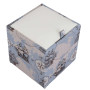 Taburet Box - stofa print corabii bleu/imitatie piele alb Taburet Box - stofa print corabii bleu/imitatie piele alb