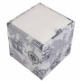 Taburet Box - stofa print corabii gri/imitatie piele alb Taburet Box - stofa print corabii gri/imitatie piele alb