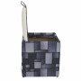 Taburet Box - stofa print patch dreptunghi/imitatie piele alb 