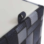 Taburet Box - stofa print patch dreptunghi/imitatie piele alb 