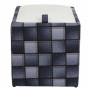 Taburet Box - stofa print patch patrate/imitatie piele alb Taburet Box - stofa print patch patrate/imitatie piele alb