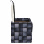 Taburet Box - stofa print patch patrate/imitatie piele alb Taburet Box - stofa print patch patrate/imitatie piele alb