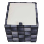 Taburet Box - stofa print patch patrate/imitatie piele alb Taburet Box - stofa print patch patrate/imitatie piele alb