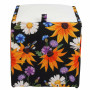 Taburet Box - stofa print flori de camp/imitatie piele alb Taburet Box - stofa print flori de camp/imitatie piele alb